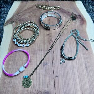 Faith Based Jewelry Bundle 1 Necklace 9 Bracelets